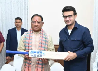 मुख्यमंत्री विष्णु देव साय निकले क्रिकेटप्रेमी मुख्यमंत्री विष्णु देव साय से बुधवार को भारतीय क्रिकेट टीम के पूर्व कप्तान सौरव गांगुलीे ने सौजन्य मुलाकात की।